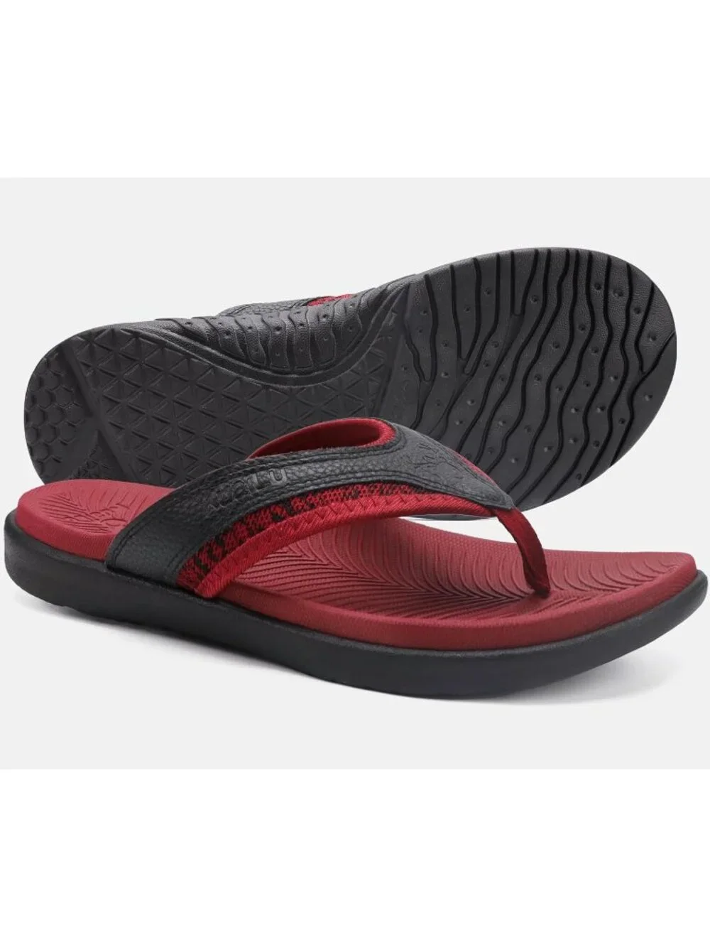 Men's Black Red Sport Flip Flops Comfort Orthotic Thong Sandals Arch Support